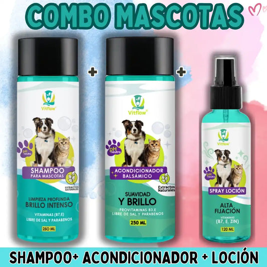 Combo Shampoo + Acondicionador + Spray Pet Fresh.